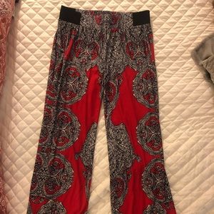 INC Red, Black and White Soft Stretch pants
